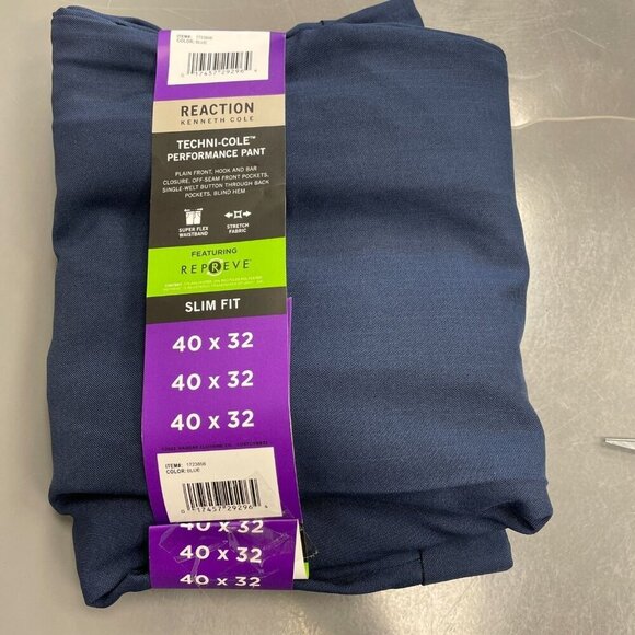 NEW Kenneth Cole Reaction Techni-Cole Men's 40x32 Slim Fit Performance Pants - Picture 2 of 8